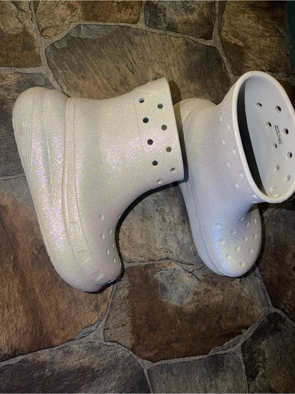 Crocs Crush Glitter Platform Womens Waterproof Slip On Boots!!(Size 8)